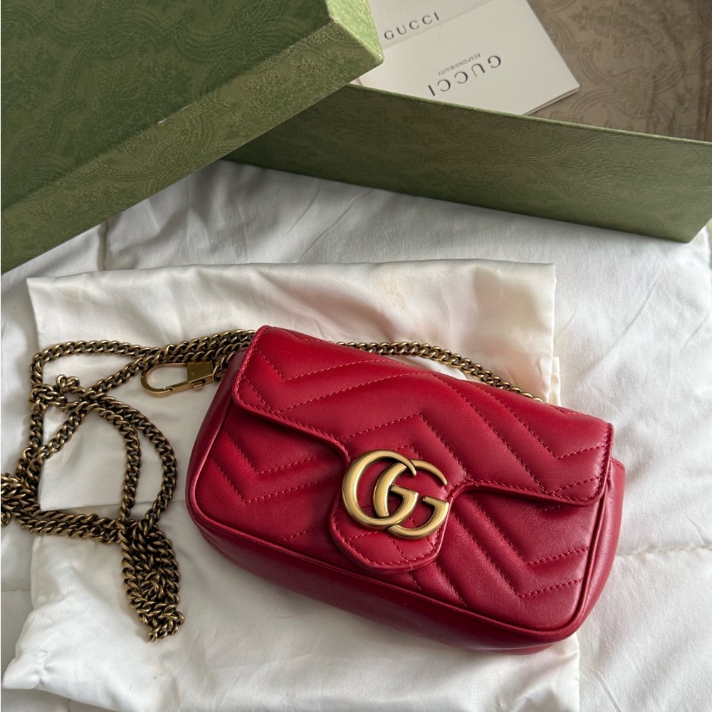 Gucci Red Quilted Leather Crossbody Bag